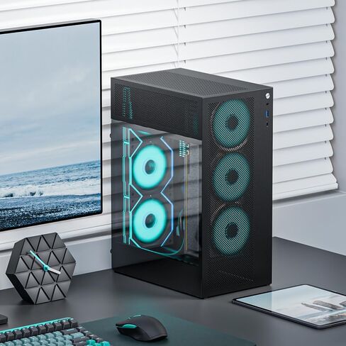Micro ATX Case, Mini PC Computer Matx Case for MATX ITX Motherboard Black in Kuwait