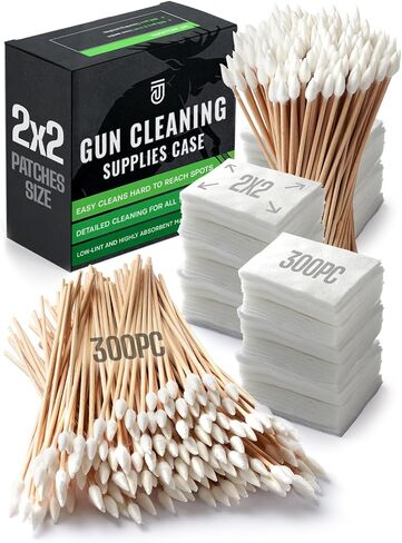900pcs Gun Cleaning Supplies Case - 300pcs Patches & 600pcs Swabs in Kuwait