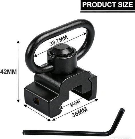 Two Point and Traditional Sling Swivel Mount Picatinny Rail Mount with 1.25" Push Button QD Sling Swivels 2Pack in Kuwait