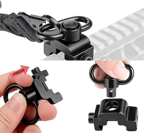 Two Point and Traditional Sling Swivel Mount Picatinny Rail Mount with 1.25" Push Button QD Sling Swivels 2Pack in Kuwait