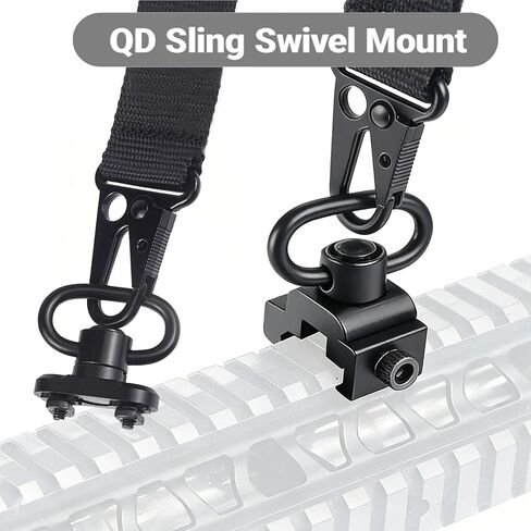 Two Point and Traditional Sling Swivel Mount Picatinny Rail Mount with 1.25" Push Button QD Sling Swivels 2Pack in Kuwait