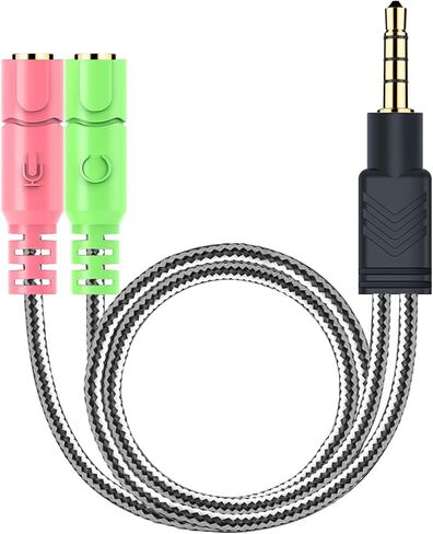 MillSO Headphone Mic Splitter 3.5mm Headset Adapter (Microphone + Audio) in Kuwait