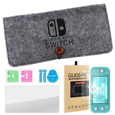 Carrying Case for Nintendo Switch Lite, Portable Travel Carry Bag Ultra Slim Professional Protective Felt Pouch for Nintendo Switch Lite 2019 with 5 Game Cartridges Holders -Grey in Kuwait