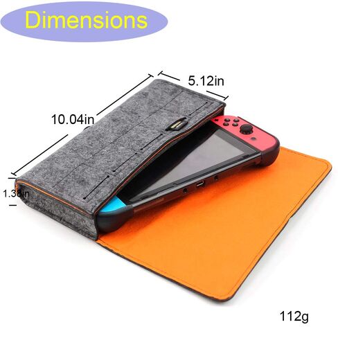 Carrying Case for Nintendo Switch Lite, Portable Travel Carry Bag Ultra Slim Professional Protective Felt Pouch for Nintendo Switch Lite 2019 with 5 Game Cartridges Holders -Grey in Kuwait