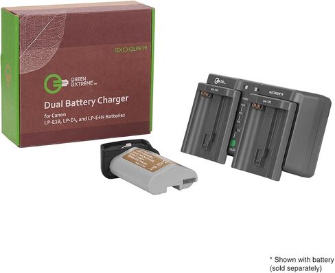 Green Extreme Dual Battery Charger for Canon LP-E19, LP-E4, and LP-E4N Batt in Kuwait