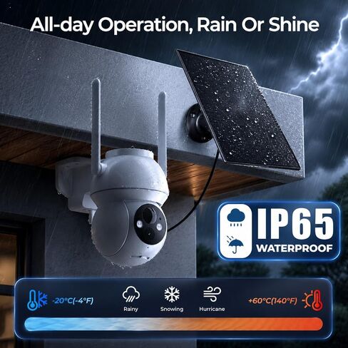 Solar Security Camera Wireless Outdoor, 2K Color Night Vision in Kuwait