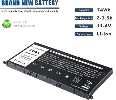 Fancy Buying 74Wh 0GFJ6 357F9 Laptop Battery for Dell 15 7000 7559 7567 7566 7759 7557 5577 INS15PD Series P57F P57F003 P65F P65F001 71JF4 0GFJ6 071JF4 in Kuwait