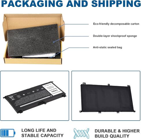 Fancy Buying 74Wh 0GFJ6 357F9 Laptop Battery for Dell 15 7000 7559 7567 7566 7759 7557 5577 INS15PD Series P57F P57F003 P65F P65F001 71JF4 0GFJ6 071JF4 in Kuwait