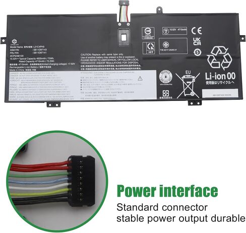 L21C4PH0 Laptop Battery Replacement for Lenovo IdeaPad Yoga 9 14IAP7 Yoga 9 14IRP8 Series SB11D97143 5B11D97141 5B11D97146 SB11N52043 5B11N52020 L21D4PH0 SB11D97144 L21B4PH0 15.52V 75Wh in Kuwait