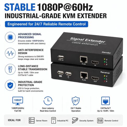 HDMI KVM Extender 164ft/50m Over CAT5e/6/7 Cable, 1080P@60Hz in Kuwait