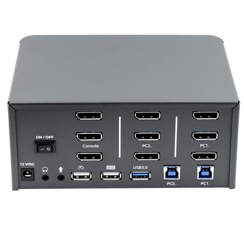 KVM Switch 3 Monitors 2 Computers, 8k Displayport Switch with USB 3.0, Jack, 2 Computers Share a Set of Keyboard, Mouse, Support Windows/Mac/Linux (Triple Monitor) in Kuwait