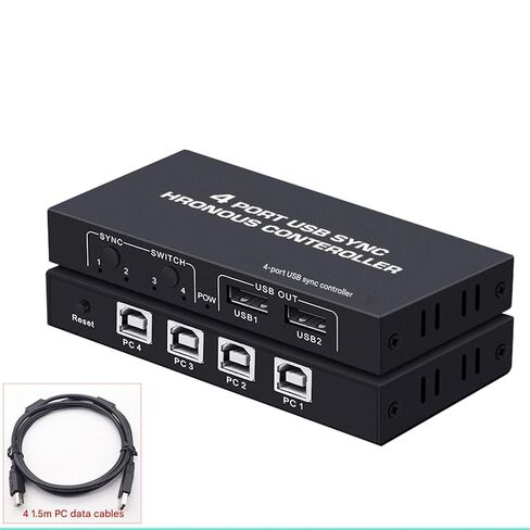 4 Ports USB Synchronizer， Mouse and Keyboard Switch Frequency Division Through The Screen，KVM Windows/Linux/Android/MAC Shared Controller in Kuwait
