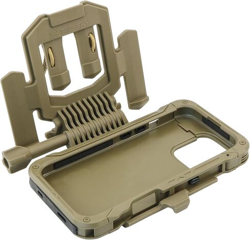 Phone Holder Plate Carrier for iPhone 16 Pro, Molle Phone Mount Quick-Release (Tan) in Saudi Arabia