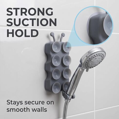 2PCS Silicone Shower Head Holder, Snail Shape Shower Head Suction Cup Holder, Relocatable Wall Shower Head Holder, Without Drilling Adhesive Mount Bracket, Strong Suction in Kuwait