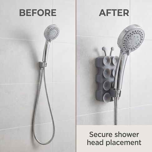 2PCS Silicone Shower Head Holder, Snail Shape Shower Head Suction Cup Holder, Relocatable Wall Shower Head Holder, Without Drilling Adhesive Mount Bracket, Strong Suction in Kuwait