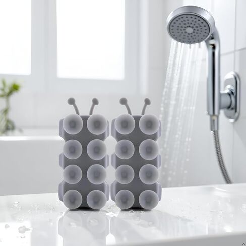 2PCS Silicone Shower Head Holder, Snail Shape Shower Head Suction Cup Holder, Relocatable Wall Shower Head Holder, Without Drilling Adhesive Mount Bracket, Strong Suction in Kuwait