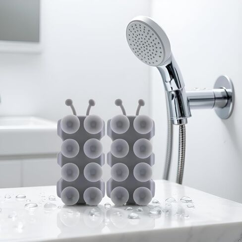 2PCS Silicone Shower Head Holder, Snail Shape Shower Head Suction Cup Holder, Relocatable Wall Shower Head Holder, Without Drilling Adhesive Mount Bracket, Strong Suction in Kuwait
