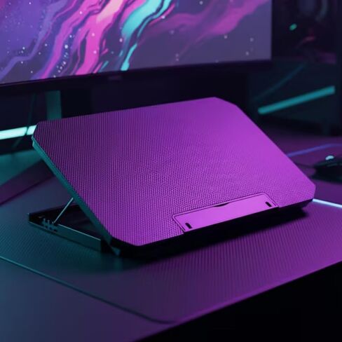 Laptop Cooling Stand with Fans Foldable Laptop Cooling Pad with Fans Ergonomic for Power Users, Professionals, Home Office, Array, White in Kuwait