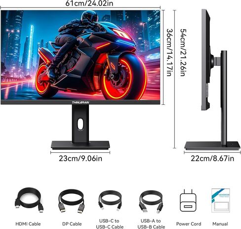 27 Inch 4K Monitor with Webcam - 160Hz UHD 3840x2160 IPS Vertical Gaming Monitor with Pop-Up 3MP Webcam, Speakers & Microphone, HDMI/DP/USB-C, VESA, for Gaming Design Home Office in Kuwait
