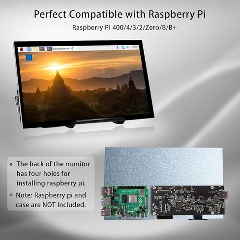 HAMTYSAN Raspberry Pi Screen, 10.1 Inch Touchscreen Monitor 1024x600 Small HDMI Monitor w/Stand, IPS LCD Screen Display for Raspberry Pi 5/4/3/2/Zero/B/B+ Jetson Nano Win11/10/8/7, Driver Free in Saudi Arabia