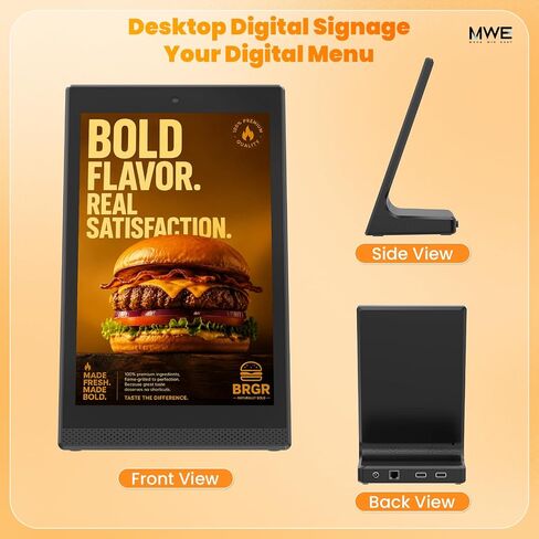 10.1 Inch Android Digital Signage Display, Tabletop Touchscreen Kiosk, Countertop Digital Menu Board with WiFi USB, Desktop Advertising Screen for Restaurants, Retail, Reception in Saudi Arabia