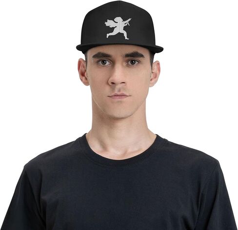 Vanilla Ice Cupid Logo Flat Brim Baseball Cap Men's and Women's Adjustable Hat, Black in Kuwait