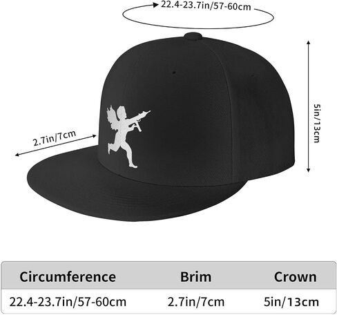 Vanilla Ice Cupid Logo Flat Brim Baseball Cap Men's and Women's Adjustable Hat, Black in Kuwait