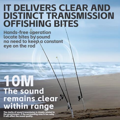 Fishing Bells, 10 Pack Dual Alert Fish Bite Alarm Bells, Clip On Fishing Rod Bells, Sensitive Bite Indicator, Portable Loud Warning Bells, Perfect for Night Fishing Ice Fishing Outdoor Angling in Kuwait