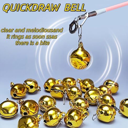 Fishing Bells, 10 Pack Dual Alert Fish Bite Alarm Bells, Clip On Fishing Rod Bells, Sensitive Bite Indicator, Portable Loud Warning Bells, Perfect for Night Fishing Ice Fishing Outdoor Angling in Kuwait