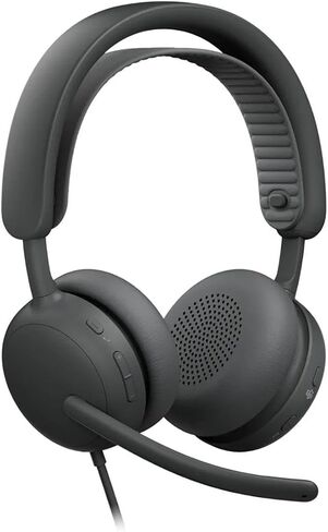Logitech Zone Wired 2 Active Noise Cancelling Closed-Back On-Ear Stereo Headset, Graphite in Kuwait