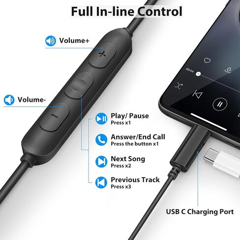 USB C Headphones Wired for iPhone 17 16 Pro Max with Charging Port in Kuwait
