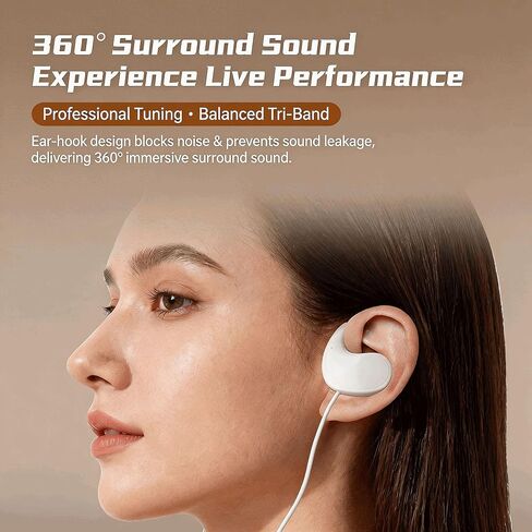 【 USB-C & Plug and Play 】 HiFi Sports Hanging Ear Wired Headphones, Elastic Design, Clear and Balanced Sound, Lightweight and Comfortable, Suitable for Running and Daily Outings 2026 in Kuwait