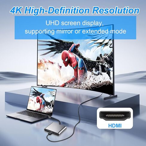 3-in-1 USB C to HDMI Adapter, Hub with 4K HDMI Output for Type C Devices in Kuwait