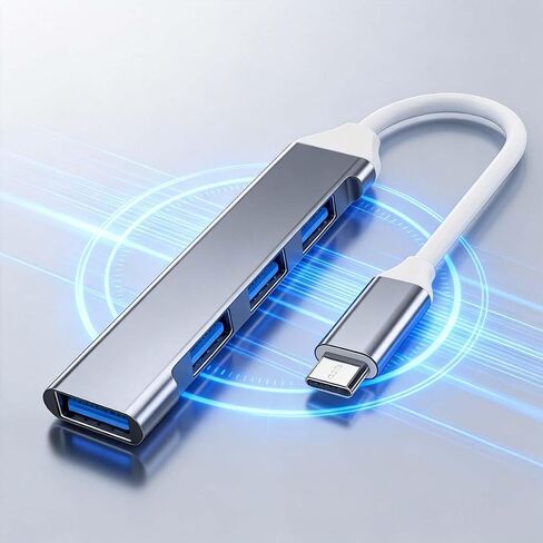 1 Pack USB C to USB Hub Multiport Adapter,4 Port Adapter Grey in Kuwait