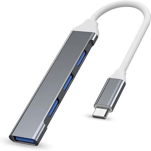 1 Pack USB C to USB Hub Multiport Adapter,4 Port Adapter Grey in Kuwait