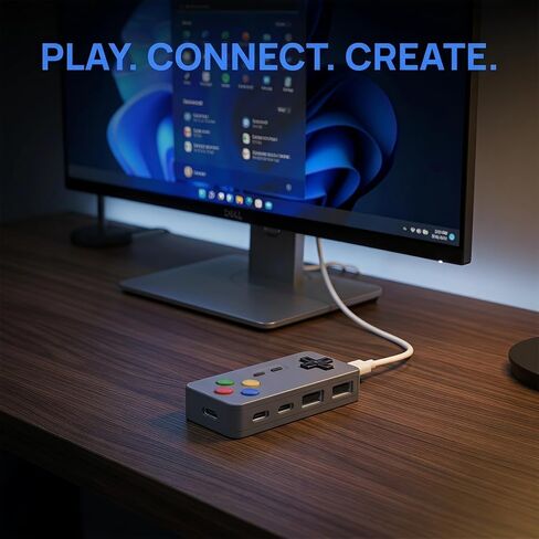 Retro Gamepad Type-C Hub 4-Port Dock with PD PC Desk Decor in Kuwait