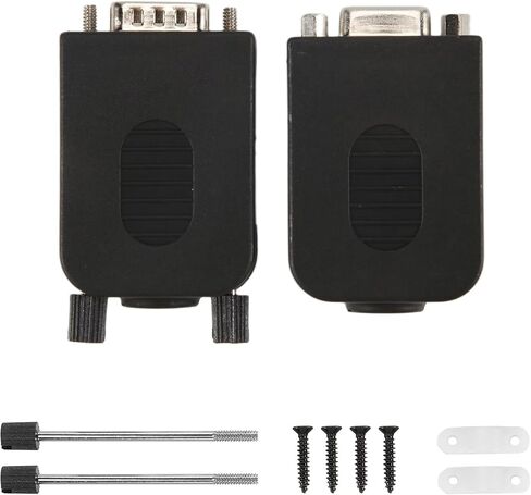 DB9 Solderless Connector RS232 D-SUB Serial to 9-Pin Port Terminal Male Female Adapter with Case (1Pcs-Male+1Pcs-Female) in Kuwait