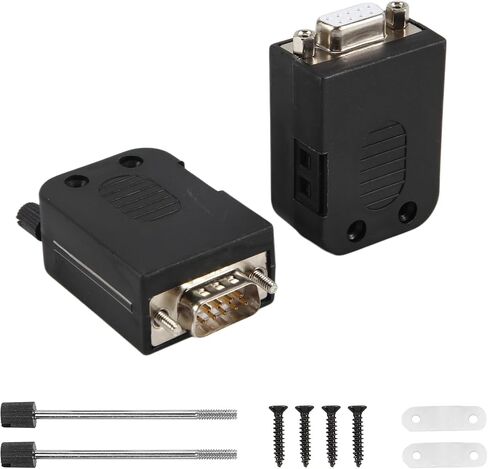 DB9 Solderless Connector RS232 D-SUB Serial to 9-Pin Port Terminal Male Female Adapter with Case (1Pcs-Male+1Pcs-Female) in Kuwait