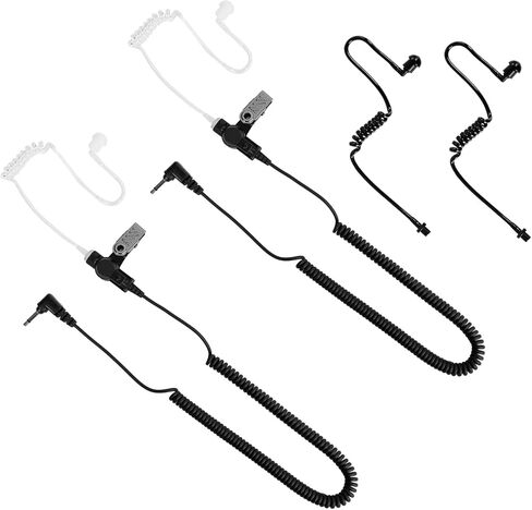 Listen Only Earpiece 3.5mm - Headset Receiver Clear Acoustic Air Tube,Single Side Black Earphone in-Ear,1 Pin Long Coil Wire for Two-Way Radios Walkie Talkie Speaker Transceiver PC Audio in Saudi Arabia