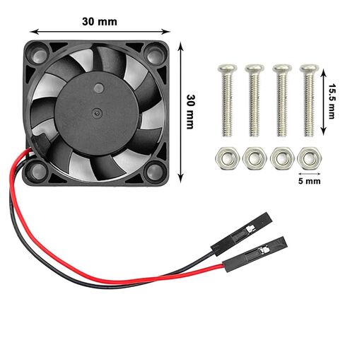 30mm Quiet DC Fan, 3.3V 5V Fan for Raspberry Pi 5, 4, 3, B+, 3007 4-Sets in Kuwait