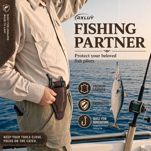 Fishing Pliers Holster with Retractable Lanyard (Camel) in Kuwait