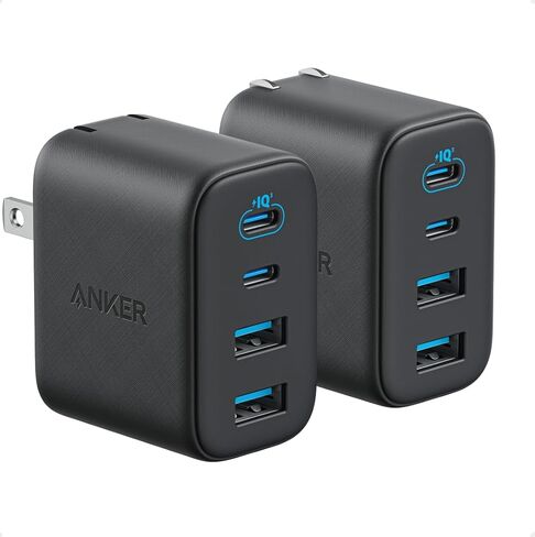 Anker USB C to USB C Cable, Type-C 60W Fast Charging (6 FT, 2Pack),Zolo Charger Block, 2-Pack 4-Port Wall Adapter with 50W Max Output in Saudi Arabia