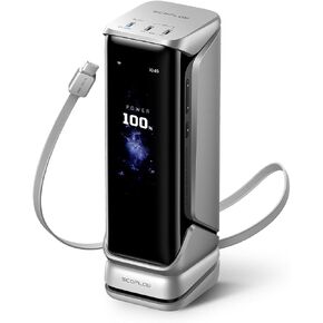 EF ECOFLOW Rapid Pro Power Bank, 4-Port with 300W Max Output, Portable Charger with 140W Built-in Cable, TSA-Approved, Smart APP, 3950x7mAh, for MacBook Pro/Air, iPhone 17/16 Series, Laptops, and More in Kuwait
