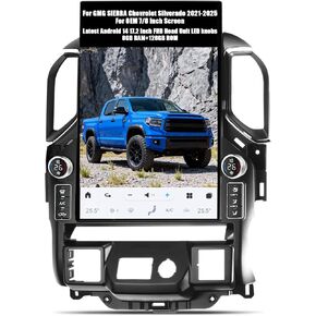 Latest Android 14 Car Radio Head Unit with LED knobs, 17.2 Inch Touch Screen for Chevrolet Silverado GMC Sierra 2021-2025, Car Multimedia Stereo Player GPS Navigation, 128GB, US 1 Yr Service in Kuwait