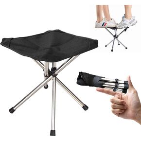 Ultra-Lightweight Camping Stoo - 260lbs Capacity | 13.8in Expanded Height | 1.2lbs Ultra-Light & Waterproof | 1-Pull Quick Setup for Camping, Hiking, Fishing, BBQ & Waiting in Line (Black) in Saudi Arabia