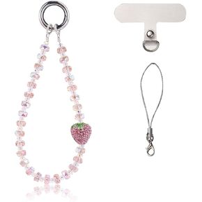Star Phone Charm Cute Glass Crystal Beads Cell Phone Lanyard Wrist Strap for Camera Bag Keychain Wallet Pendants Decor in Kuwait