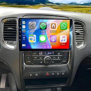 4+64G Double Din Car Stereo Radio Upgraded for 2011 2012 2013 Dodge Durango GPS Navi Head Unit 10.1 inch Touch Screen Android 14 with Wireless Carplay Android Auto-/FM/SWC/WiFi/Bluetooth/Camera in Kuwait