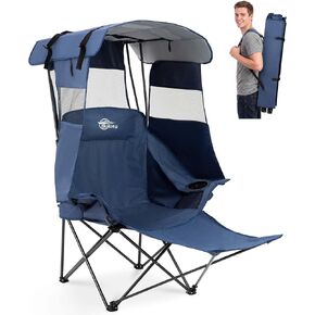 Bolosy Camping Chair with Footrest Beach Chair with Canopy in Kuwait