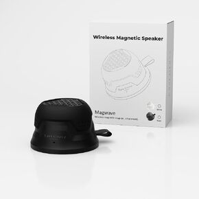 MagTek Powerful Compact Bluetooth Wireless Speaker with Magnetic Mounting Base Connects to Back of Phone or Steel Surface and Carabiner Clip in Off-White in Kuwait