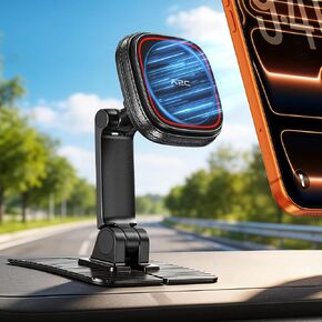 APPS2Car for Magsafe Car Mount, Dual-Axis Adjustable Magnetic Phone Holder for Car with Large 3.15" x 3.15" Adhesive Base, Fit Most Flat & Micro-Curved Dashboard, Compatible for iPhone 12-17 Series in Kuwait